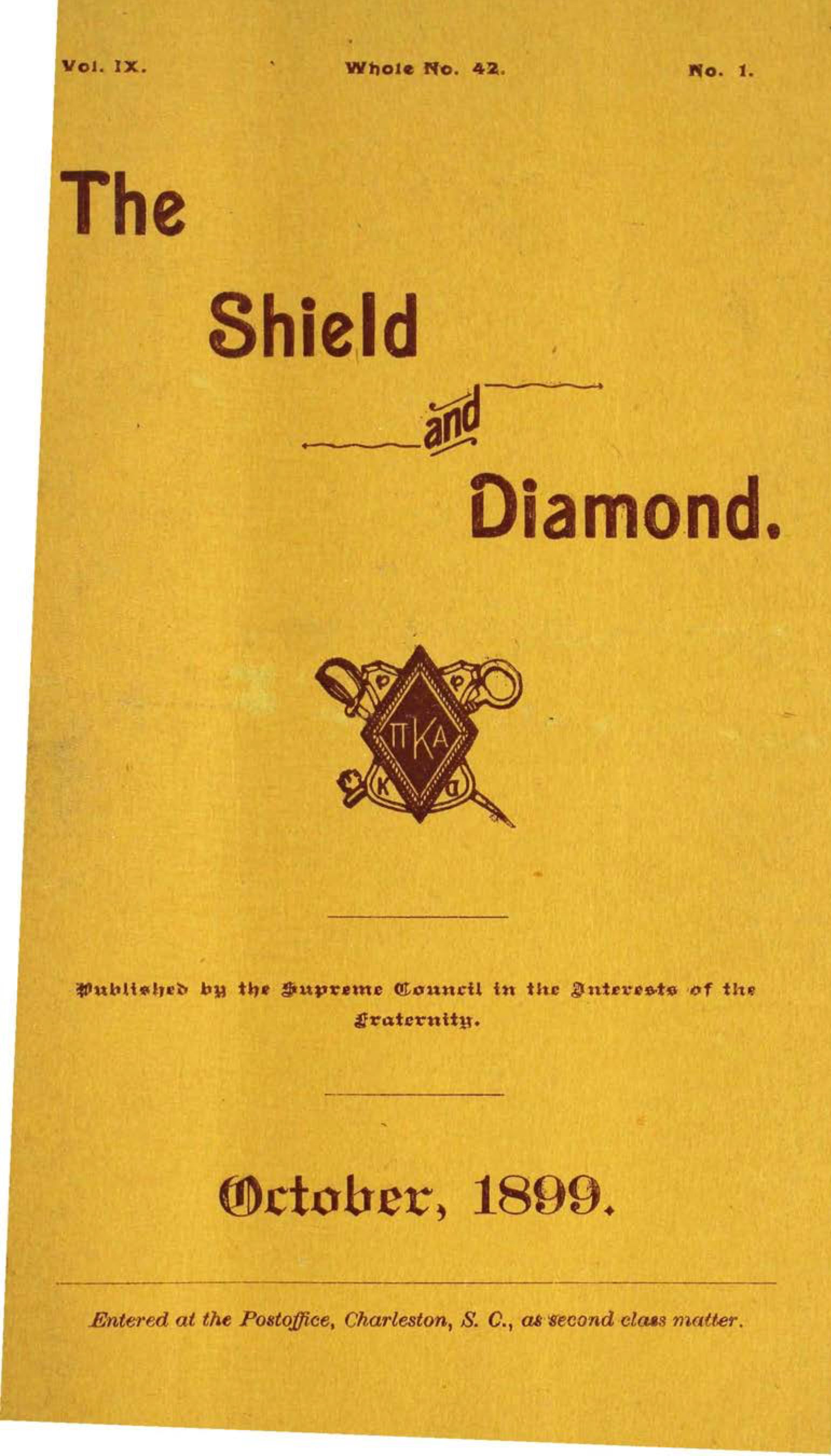 Shield and Diamond, Vol. 9, No. 1, October 1899